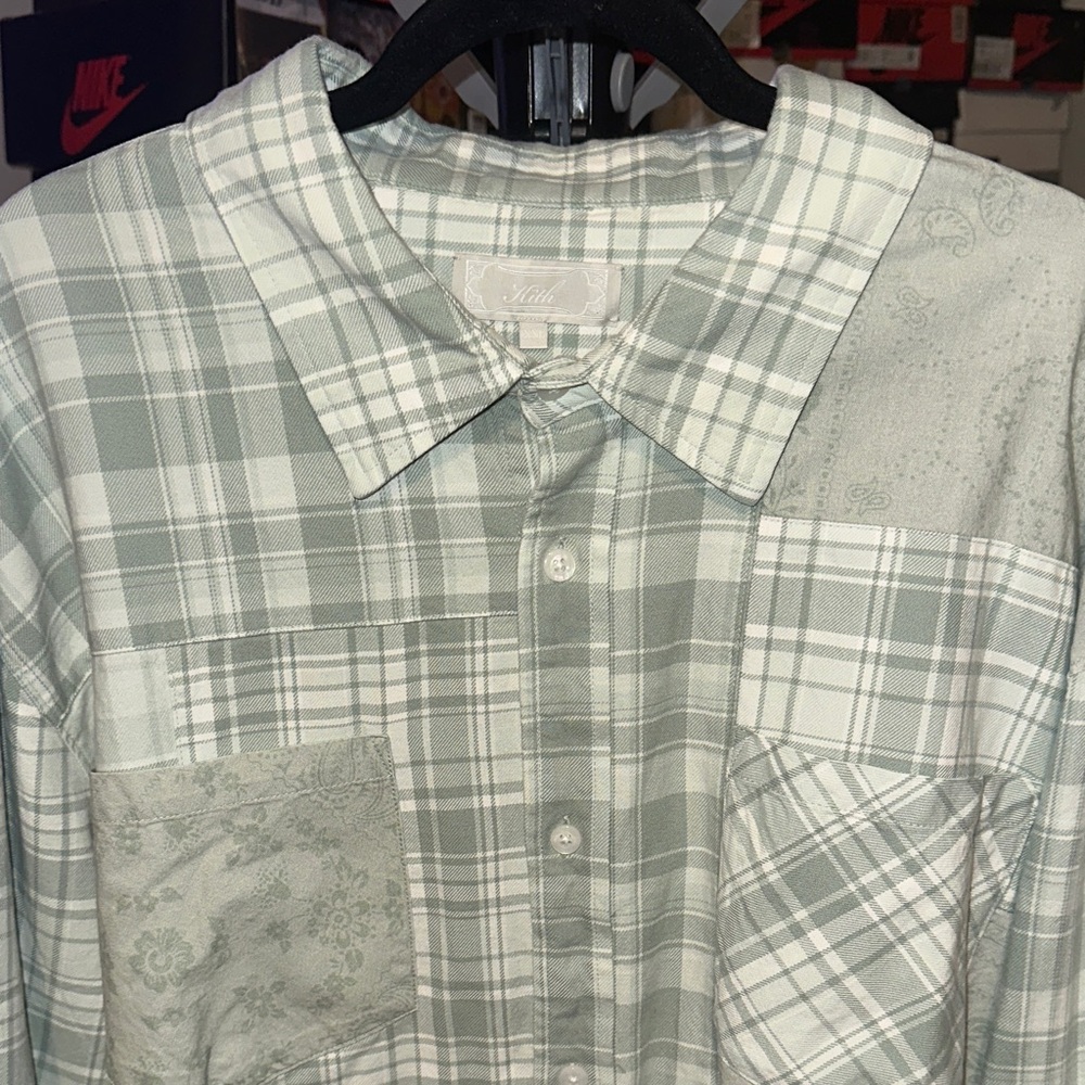 Kith Men's Green Plaid Button Down Shirt